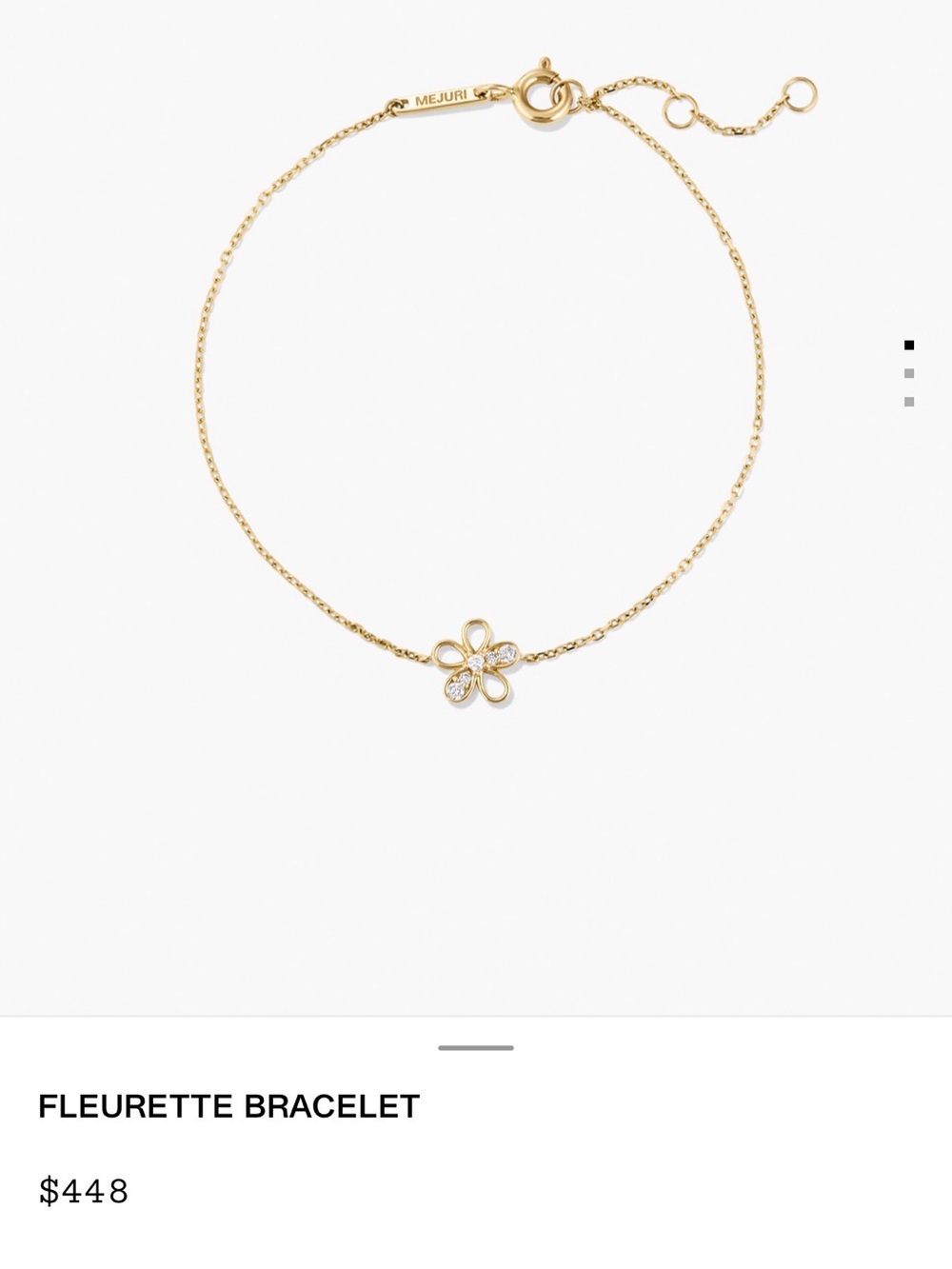 Brand new with Box. Mejuri Gold Floral Chain Bracelet with Sparkling Petals